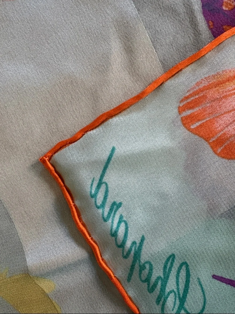 Vintage Chopard Chiffon Silk Scarf with Multi-Color Butterfly Motif